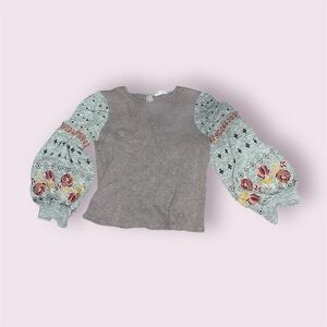 THML Embroidered Floral Puff Sleeve Top